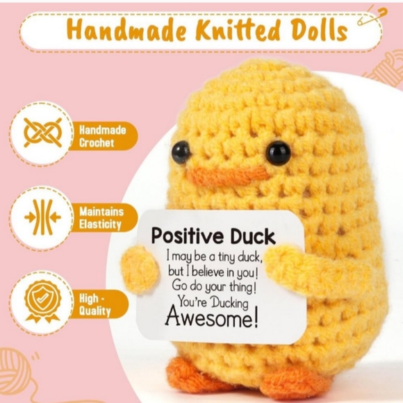 Handmade Woven Positive Energy Little Yellow Duck #New - Picture 6 of 6